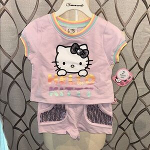 NEW Hello Kitty Toddler Set - Light Purple Rainbow Sequins Size 2T
